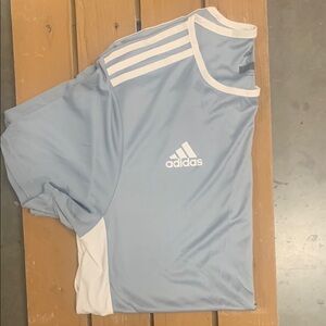 Adidas Sky Blue and White Athletic Jersey